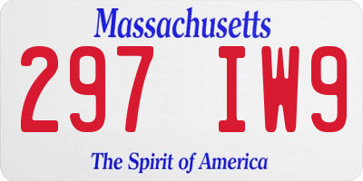 MA license plate 297IW9