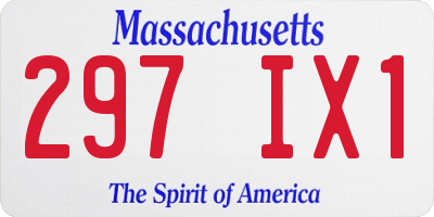 MA license plate 297IX1