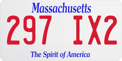 MA license plate 297IX2