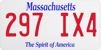 MA license plate 297IX4
