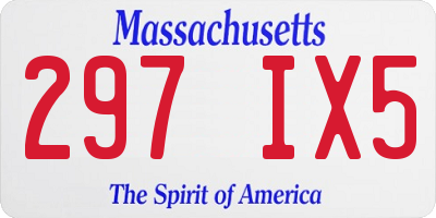 MA license plate 297IX5