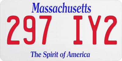 MA license plate 297IY2