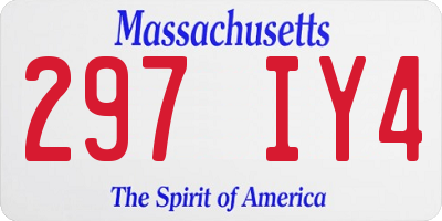 MA license plate 297IY4
