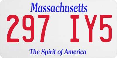 MA license plate 297IY5