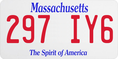 MA license plate 297IY6