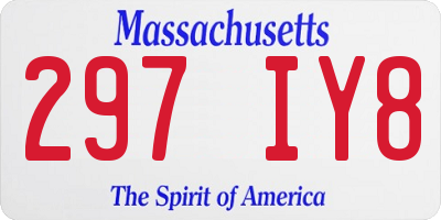 MA license plate 297IY8