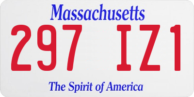 MA license plate 297IZ1