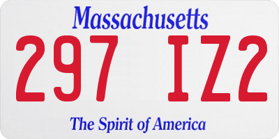 MA license plate 297IZ2