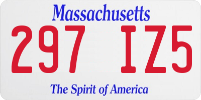 MA license plate 297IZ5