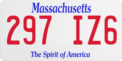 MA license plate 297IZ6