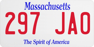 MA license plate 297JA0