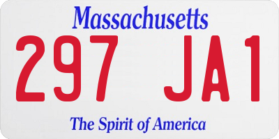MA license plate 297JA1