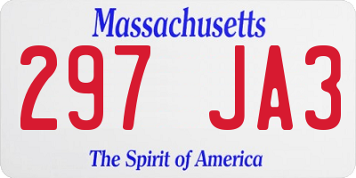 MA license plate 297JA3
