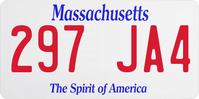 MA license plate 297JA4