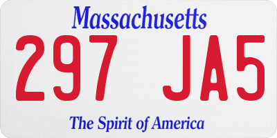 MA license plate 297JA5