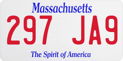 MA license plate 297JA9