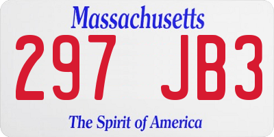 MA license plate 297JB3