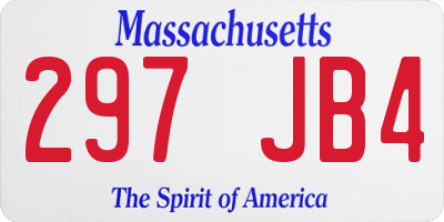 MA license plate 297JB4