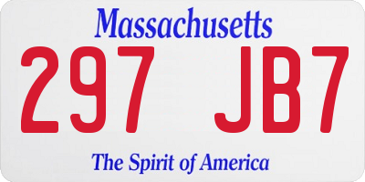 MA license plate 297JB7