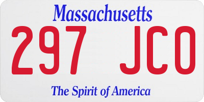 MA license plate 297JC0