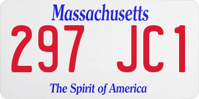 MA license plate 297JC1