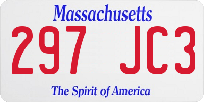 MA license plate 297JC3