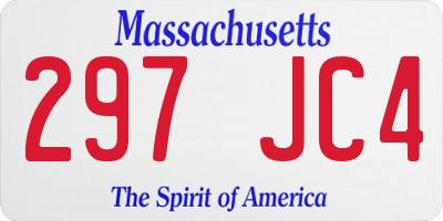 MA license plate 297JC4