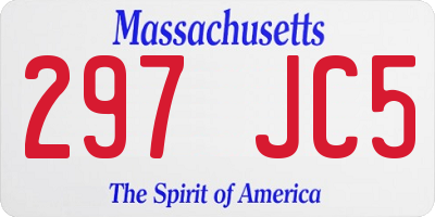 MA license plate 297JC5