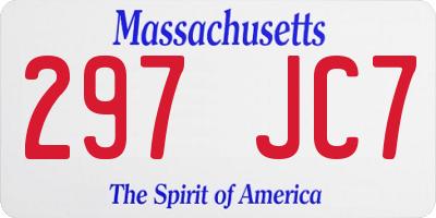 MA license plate 297JC7
