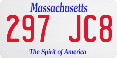 MA license plate 297JC8