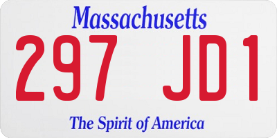 MA license plate 297JD1