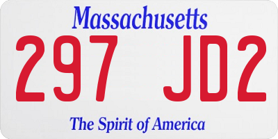 MA license plate 297JD2