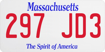 MA license plate 297JD3
