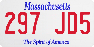 MA license plate 297JD5