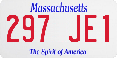 MA license plate 297JE1