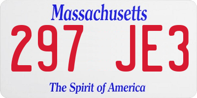 MA license plate 297JE3