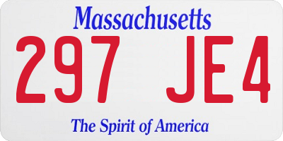 MA license plate 297JE4