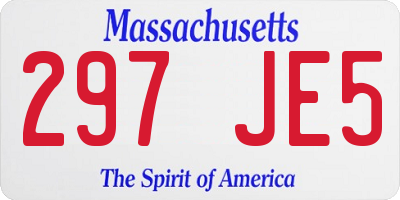 MA license plate 297JE5