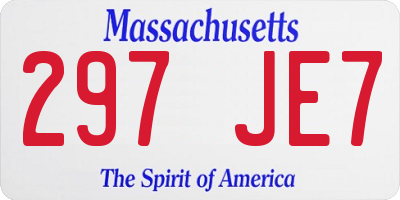 MA license plate 297JE7