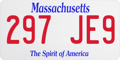 MA license plate 297JE9