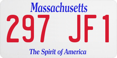 MA license plate 297JF1