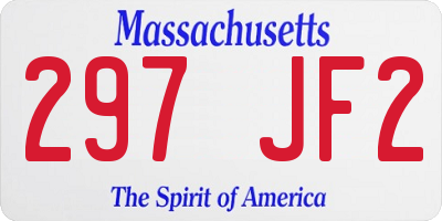 MA license plate 297JF2