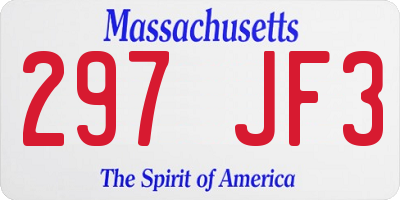 MA license plate 297JF3