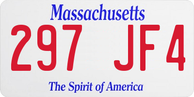 MA license plate 297JF4
