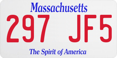 MA license plate 297JF5