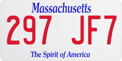 MA license plate 297JF7