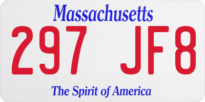 MA license plate 297JF8
