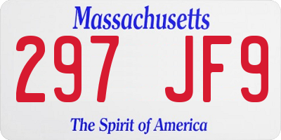 MA license plate 297JF9