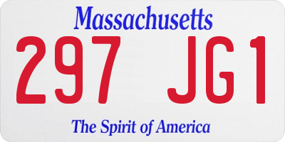 MA license plate 297JG1
