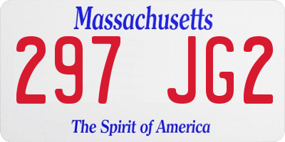 MA license plate 297JG2